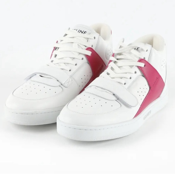 Celine CT-02 Mid Sneaker W/Scratch - Color: Optic White / Bright Red - Picture 4 of 8